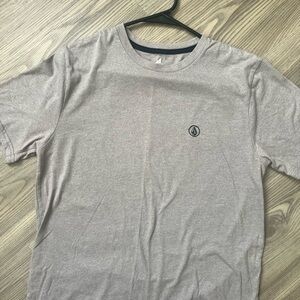 Volcom Gray Short Sleeve Tee with Embroidered Logo